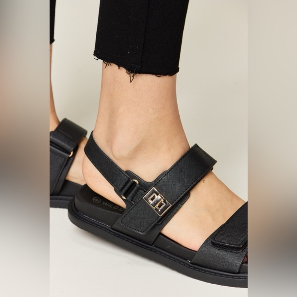 WILD DIVA Velcro Double Strap Slingback Sandals - Picture 7 of 7